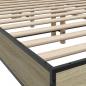 Preview: Bettgestell Sonoma-Eiche 140x200 cm Holzwerkstoff und Metall