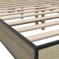 Preview: Bettgestell Sonoma-Eiche 120x200 cm Holzwerkstoff und Metall