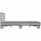 Preview: Bettgestell Grau Sonoma 140x190 cm Holzwerkstoff und Metall