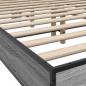 Preview: Bettgestell Grau Sonoma 140x190 cm Holzwerkstoff und Metall