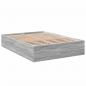 Preview: Bettgestell Grau Sonoma 135x190 cm Holzwerkstoff