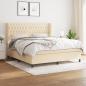 Preview: ARDEBO.de - Boxspringbett mit Matratze Creme 180x200 cm Stoff