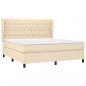 Preview: Boxspringbett mit Matratze Creme 180x200 cm Stoff