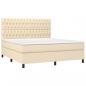 Preview: Boxspringbett mit Matratze Creme 180x200 cm Stoff