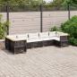 Preview: ARDEBO.de - 7-tlg. Garten-Sofagarnitur mit Kissen Schwarz Poly Rattan