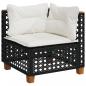 Preview: 11-tlg. Garten-Sofagarnitur mit Kissen Schwarz Poly Rattan