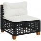 Preview: 11-tlg. Garten-Sofagarnitur mit Kissen Schwarz Poly Rattan