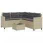 Preview: ARDEBO.de - Gartensofa in L-Form mit Tisch und Kissen Hellgrau Poly Rattan