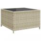 Preview: Gartensofa in L-Form mit Tisch und Kissen Hellgrau Poly Rattan