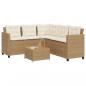 Preview: ARDEBO.de - Gartensofa in L-Form mit Tisch und Kissen Beige Poly Rattan