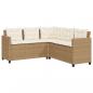 Preview: Gartensofa in L-Form mit Tisch und Kissen Beige Poly Rattan