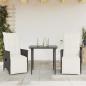 Preview: Gartensessel mit Kissen 2 Stk. Verstellbar Schwarz Poly Rattan