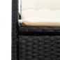 Preview: Gartensessel mit Kissen 2 Stk. Verstellbar Schwarz Poly Rattan