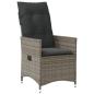 Preview: Gartensessel mit Kissen 2 Stk. Verstellbar Grau Poly Rattan