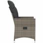 Preview: Gartensessel mit Kissen 2 Stk. Verstellbar Grau Poly Rattan