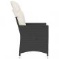 Preview: Gartensessel mit Kissen 2 Stk. Verstellbar Schwarz Poly Rattan