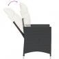 Preview: Gartensessel mit Kissen 2 Stk. Verstellbar Schwarz Poly Rattan