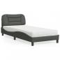 Preview: ARDEBO.de - Bett mit Matratze Dunkelgrau 80x200 cm Stoff