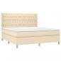 Preview: Boxspringbett mit Matratze Creme 180x200 cm Stoff