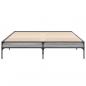 Preview: Bettgestell Grau Sonoma 160x200 cm Holzwerkstoff und Metall