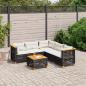 Preview: ARDEBO.de - 6-tlg. Garten-Sofagarnitur mit Kissen Schwarz Poly Rattan