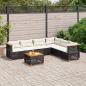 Preview: ARDEBO.de - 7-tlg. Garten-Sofagarnitur mit Kissen Schwarz Poly Rattan