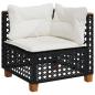 Preview: 9-tlg. Garten-Sofagarnitur mit Kissen Schwarz Poly Rattan