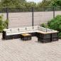 Preview: ARDEBO.de - 10-tlg. Garten-Sofagarnitur mit Kissen Schwarz Poly Rattan