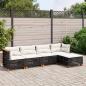 Preview: ARDEBO.de - 5-tlg. Garten-Sofagarnitur mit Kissen Schwarz Poly Rattan