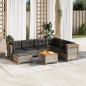 Preview: ARDEBO.de - 8-tlg. Garten-Sofagarnitur mit Kissen Grau Poly Rattan