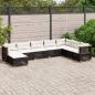 Preview: ARDEBO.de - 8-tlg. Garten-Sofagarnitur mit Kissen Schwarz Poly Rattan