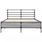 Preview: Bettgestell Grau Sonoma 120x190 cm Holzwerkstoff und Metall