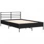 Preview: Bettgestell Schwarz 135x190 cm Holzwerkstoff und Metall