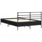 Preview: Bettgestell Schwarz 135x190 cm Holzwerkstoff und Metall