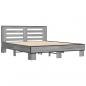 Preview: Bettgestell Grau Sonoma 150x200 cm Holzwerkstoff und Metall