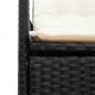 Preview: Gartensessel Verstellbar mit Kissen Schwarz Poly Rattan