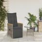 Preview: Gartensessel Verstellbar mit Kissen Grau Poly Rattan