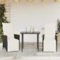 Preview: Gartensessel mit Kissen 2 Stk. Verstellbar Schwarz Poly Rattan