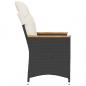 Preview: Gartensessel mit Kissen 2 Stk. Verstellbar Schwarz Poly Rattan