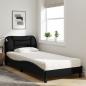 Preview: Bett mit Matratze Schwarz 90x200 cm Stoff