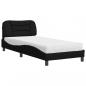 Preview: ARDEBO.de - Bett mit Matratze Schwarz 90x190 cm Stoff