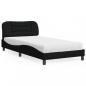 Preview: ARDEBO.de - Bett mit Matratze Schwarz 100x200 cm Stoff