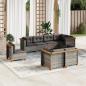 Preview: ARDEBO.de - 8-tlg. Garten-Sofagarnitur mit Kissen Grau Poly Rattan