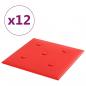 Preview: Wandpaneele 12 Stk. Rot 30x30 cm Kunstleder 1,08 m²