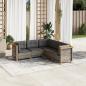 Preview: ARDEBO.de - 5-tlg. Garten-Sofagarnitur mit Kissen Grau Poly Rattan