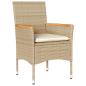 Preview: 11-tlg. Garten-Essgruppe mit Kissen Beige Poly Rattan und Glas