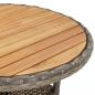 Preview: 3-tlg. Garten-Essgruppe mit Kissen Grau Poly Rattan Akazie