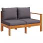 Preview: Gartensofa mit 1 Armlehne 2-Sitzer Massivholz Akazie