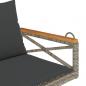 Preview: Hängebank mit Kissen Grau 109x62x40 cm Poly Rattan