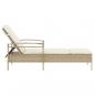 Preview: Sonnenliege mit Auflage Beige 63x200x81 cm Poly Rattan